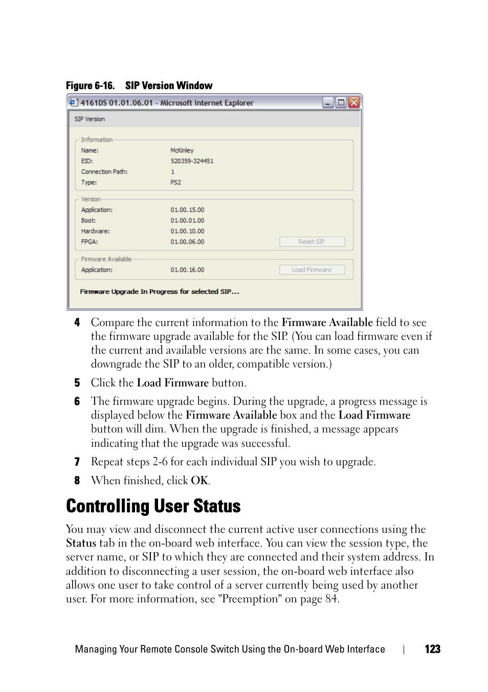 Controlling user status | Dell KVM 2321DS User Manual | Page 139 / 244