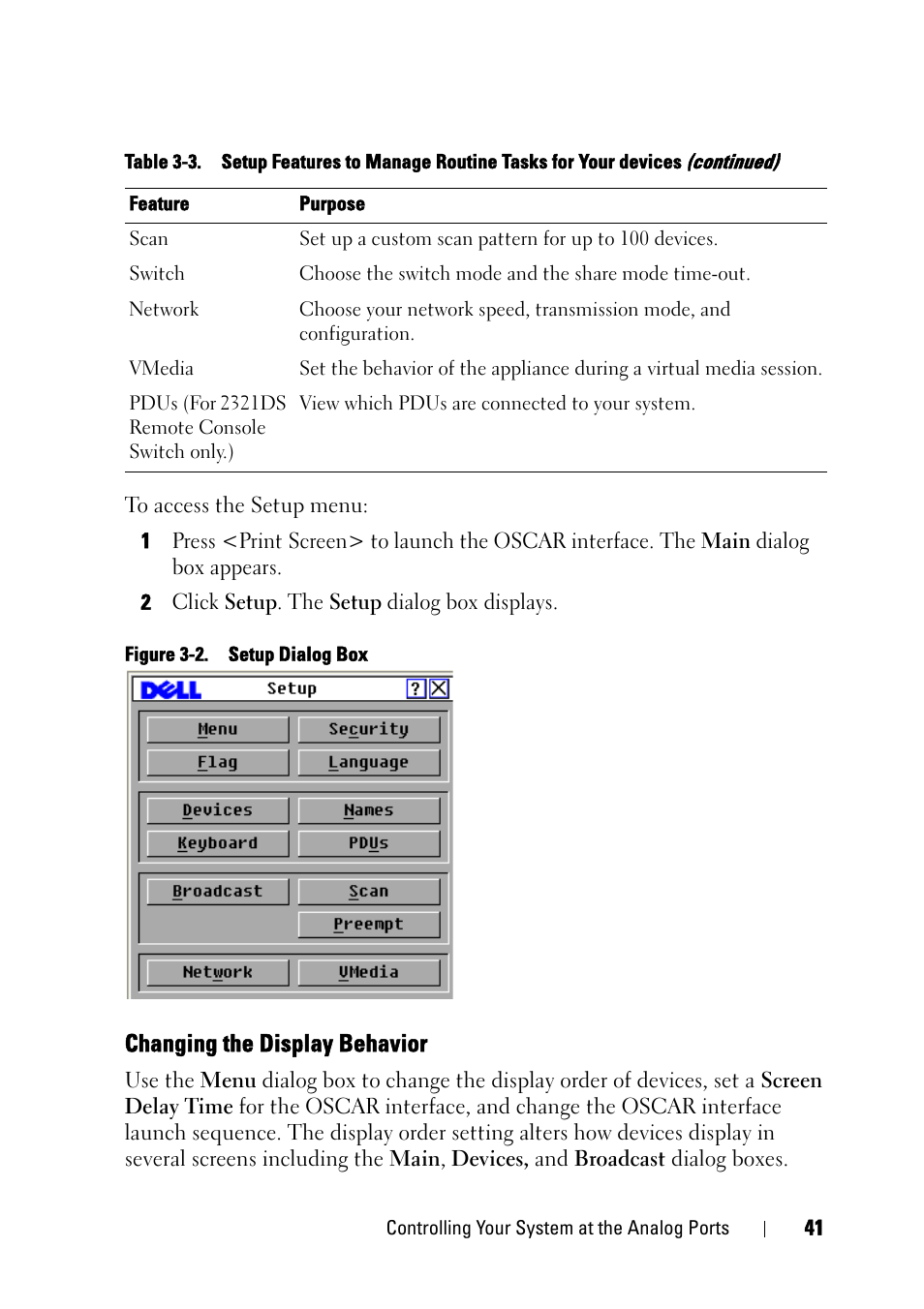 Changing the display behavior | Dell KVM 2321DS User Manual | Page 57 / 244