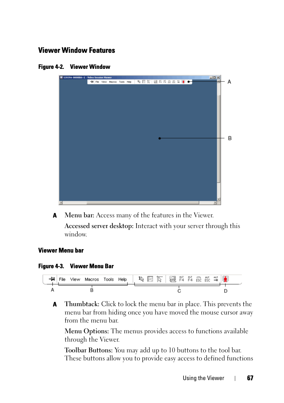 Viewer window features | Dell KVM 2321DS User Manual | Page 83 / 244