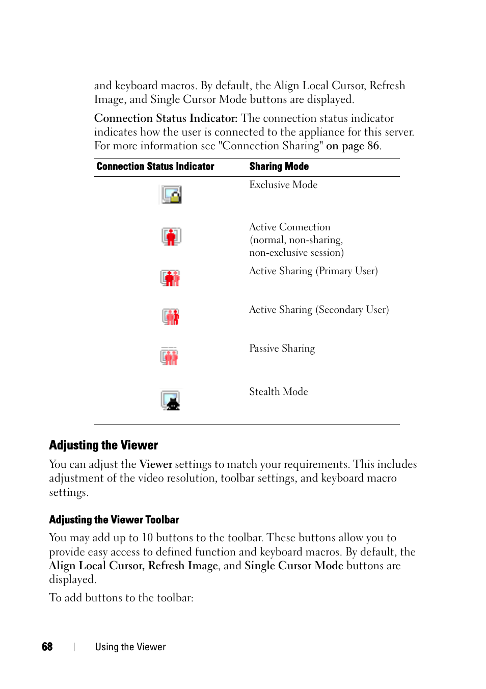 Adjusting the viewer | Dell KVM 2321DS User Manual | Page 84 / 244