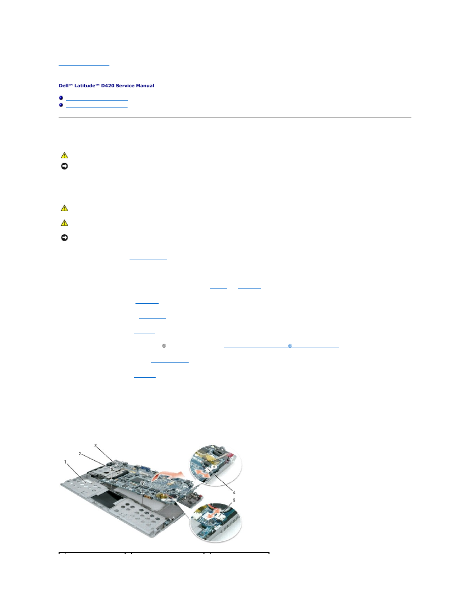 System board, Removing the system board | Dell Latitude D420 User Manual | Page 35 / 37