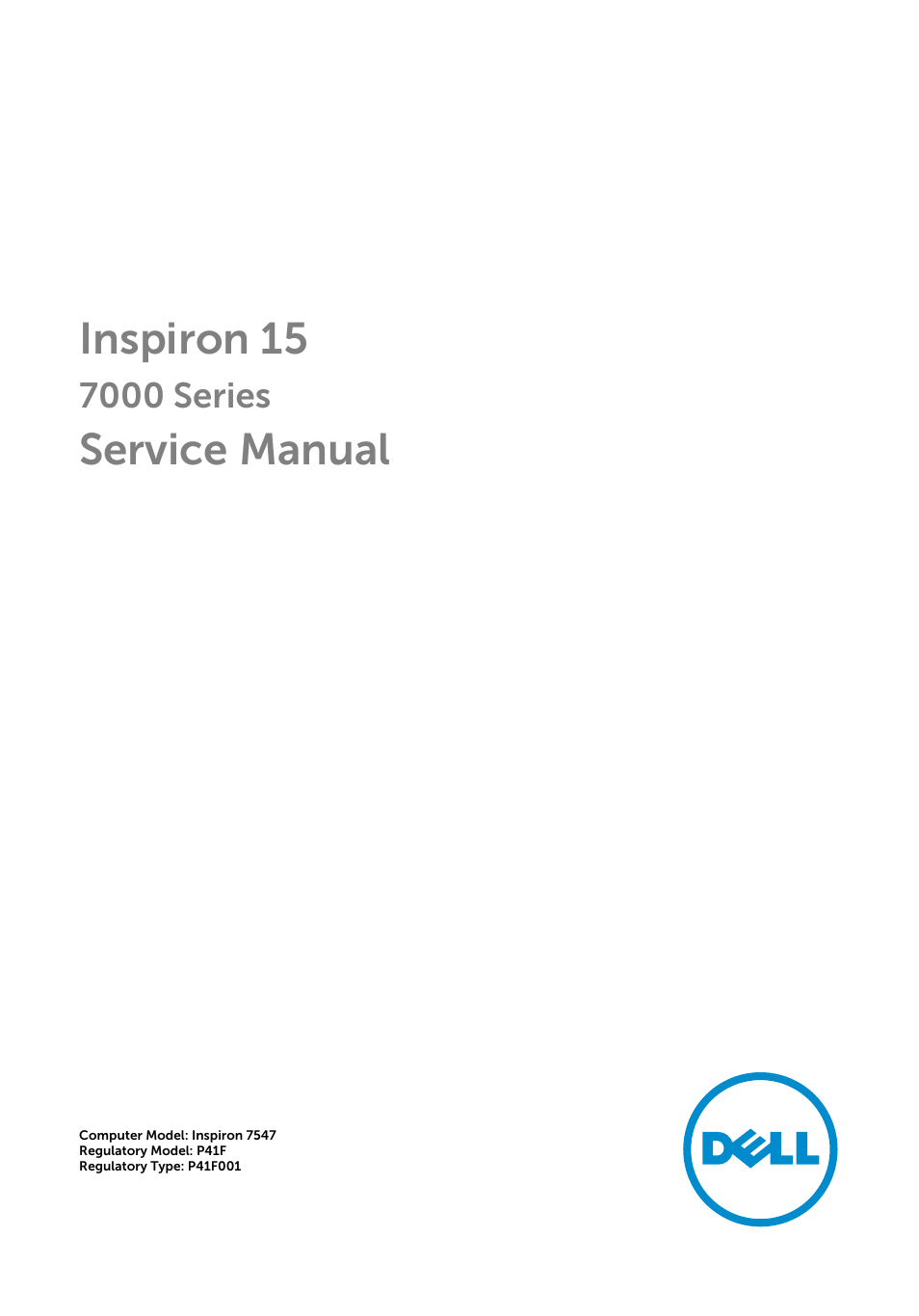 Dell Inspiron 15 7547 User Manual | 59 pages