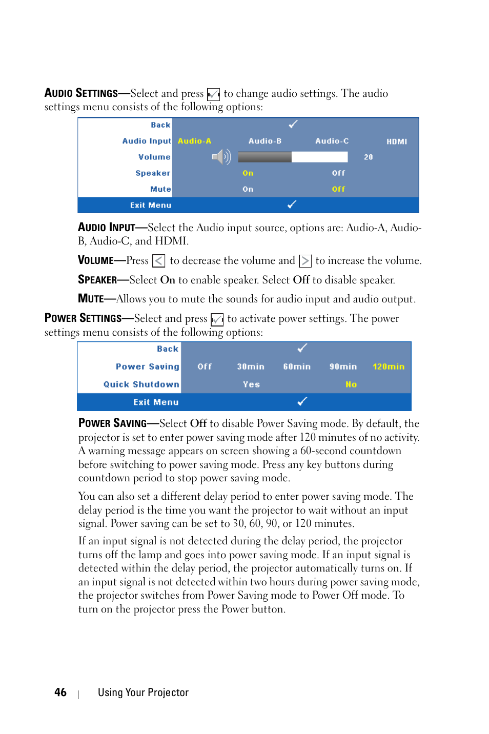Dell 4610X Wireless Projector User Manual | Page 46 / 98