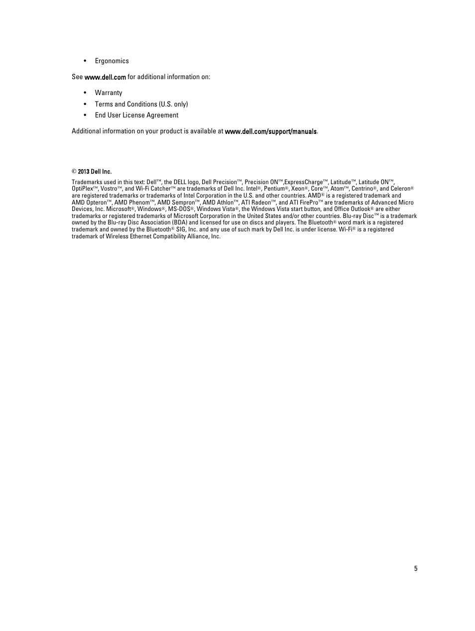 Dell Precision R7610 (Mid 2013) User Manual | Page 5 / 5