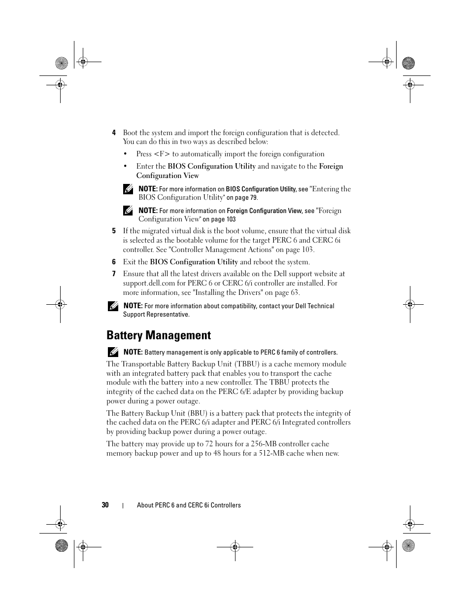 Battery management | Dell PowerEdge RAID Controller 6i User Manual | Page 30 / 156