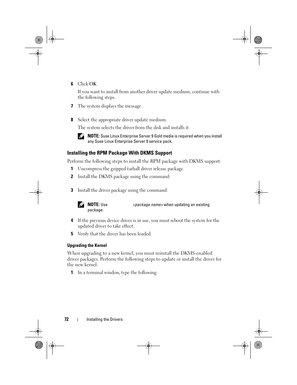 Installing the rpm package with dkms support | Dell PowerEdge RAID Controller 6i User Manual | Page 72 / 156