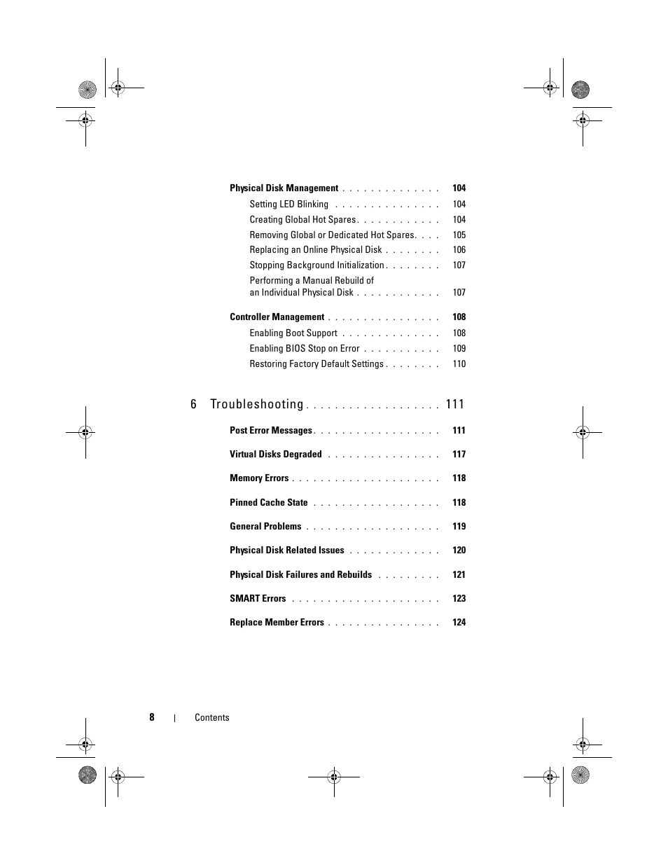 6troubleshooting | Dell PowerEdge RAID Controller 6i User Manual | Page 8 / 156