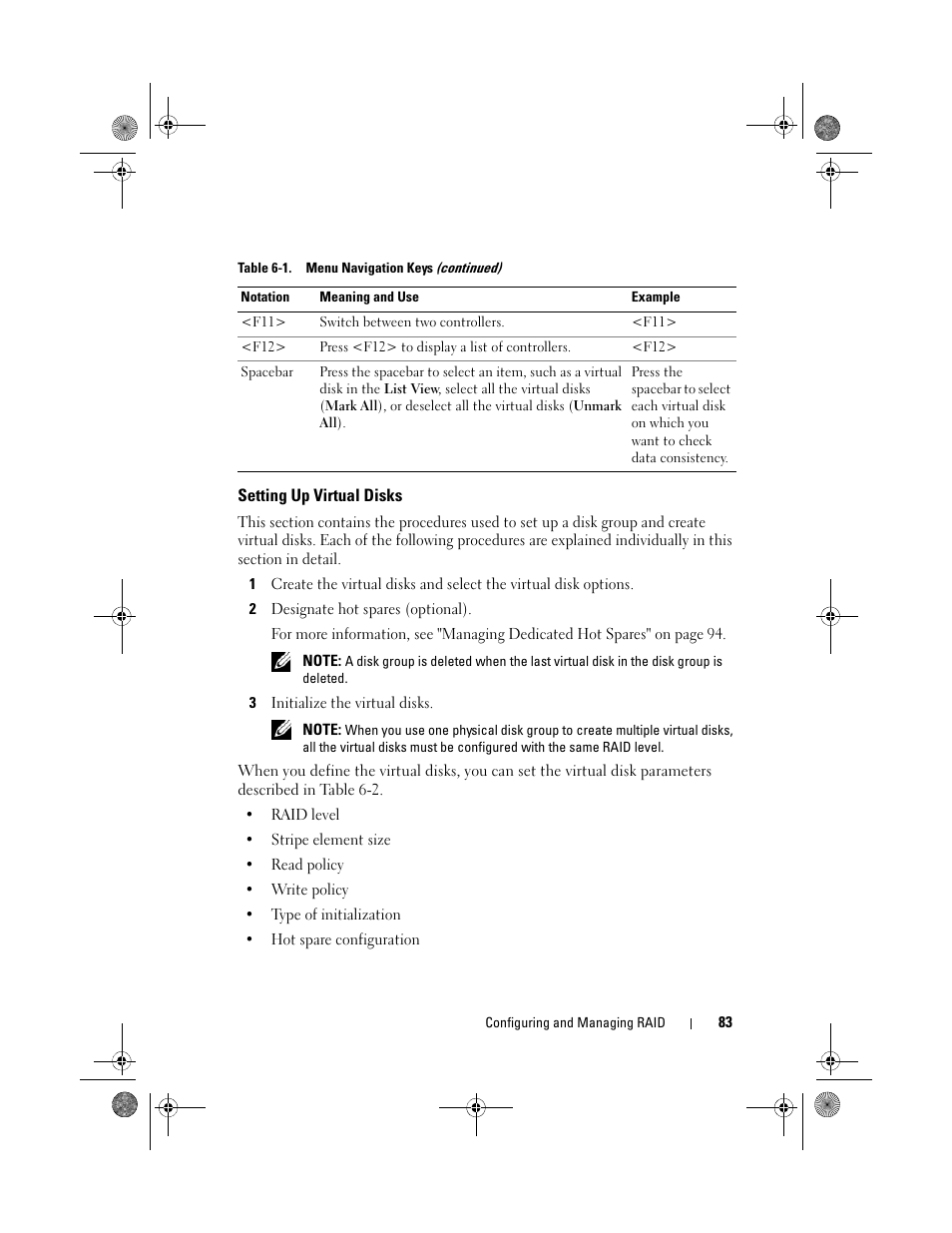 Setting up virtual disks | Dell PowerEdge RAID Controller 6i User Manual | Page 83 / 156