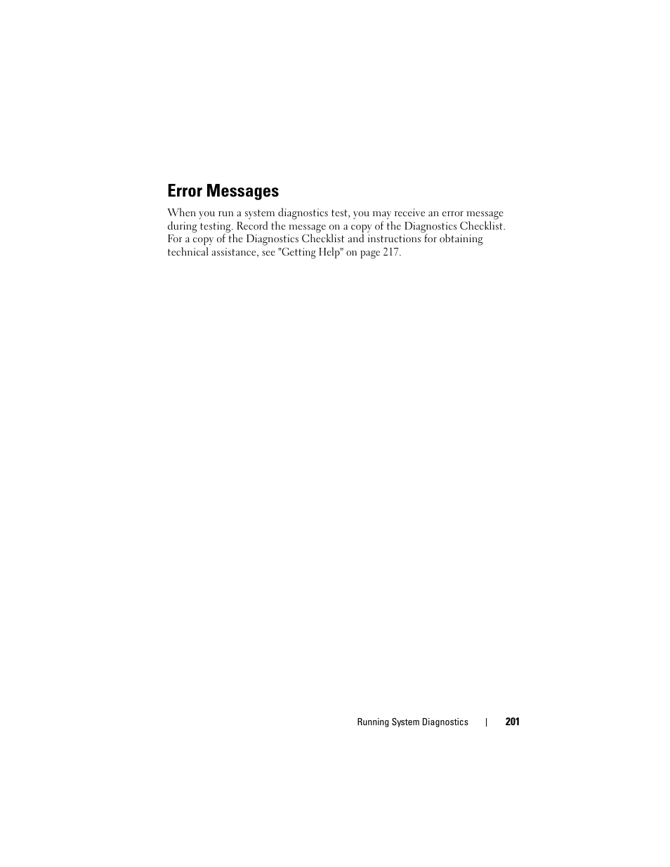 Error messages | Dell PowerEdge M605 User Manual | Page 201 / 236