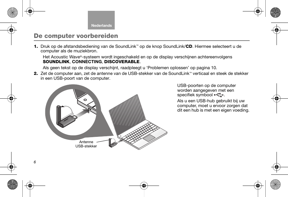 De computer voorbereiden | Bose Soundlink AM323699 User Manual | Page 110 / 204