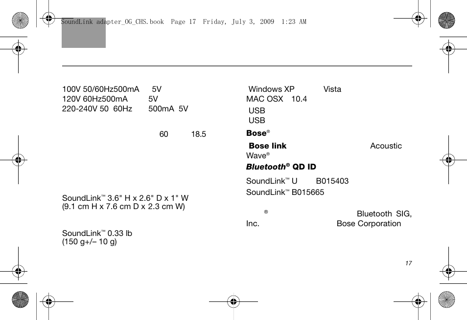 Bose Soundlink AM323699 User Manual | Page 181 / 204