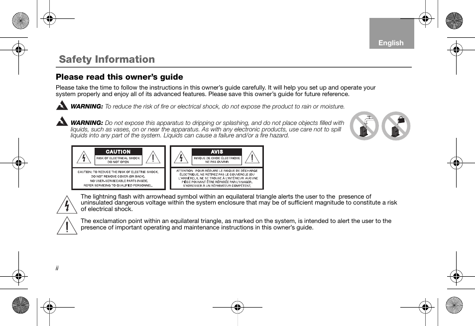 Safety information, Please read this owner’s guide | Bose Soundlink AM323699 User Manual | Page 2 / 204