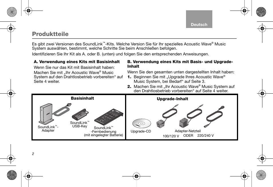 Produktteile | Bose Soundlink AM323699 User Manual | Page 26 / 204