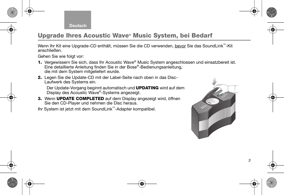 Upgrade ihres acoustic wave, Music system, bei bedarf | Bose Soundlink AM323699 User Manual | Page 27 / 204