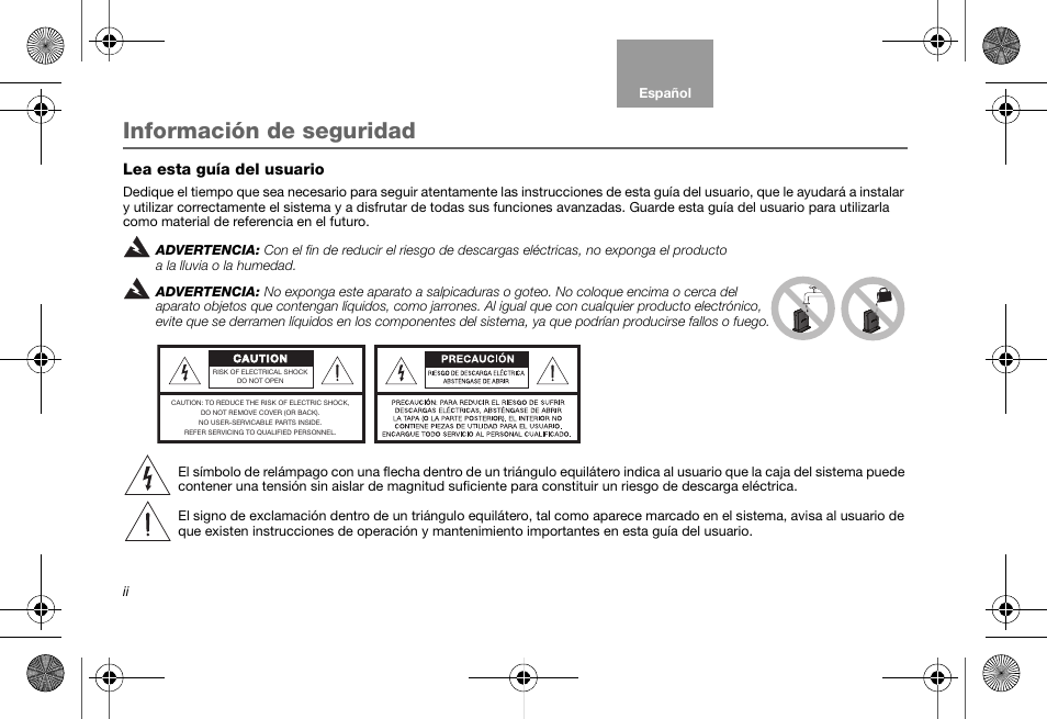 Soundlink adapter_og_esp_print, Información de seguridad | Bose Soundlink AM323699 User Manual | Page 42 / 204