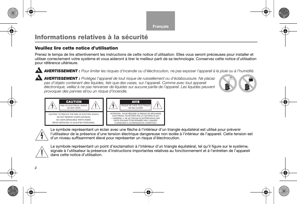 Soundlink adapter_og_fra_print, Informations relatives à la sécurité, Veuillez lire cette notice d’utilisation | Bose Soundlink AM323699 User Manual | Page 62 / 204