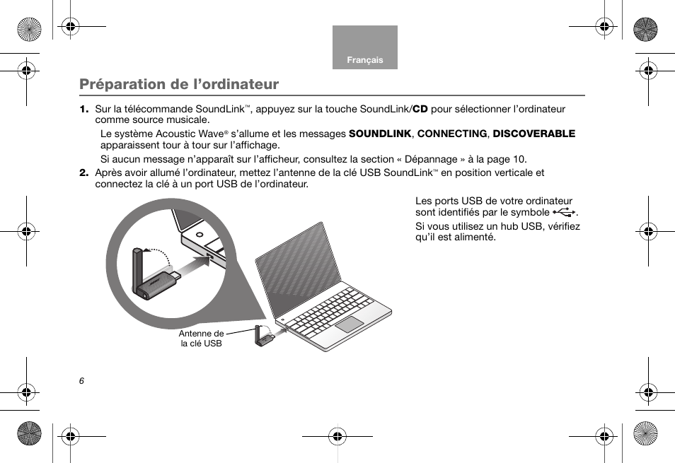 Préparation de l’ordinateur | Bose Soundlink AM323699 User Manual | Page 70 / 204