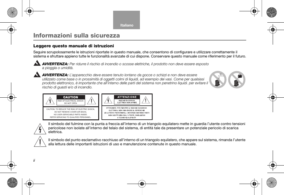 Soundlink adapter_og_ita_print, Informazioni sulla sicurezza | Bose Soundlink AM323699 User Manual | Page 82 / 204