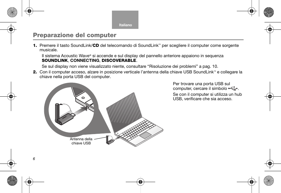 Preparazione del computer | Bose Soundlink AM323699 User Manual | Page 90 / 204