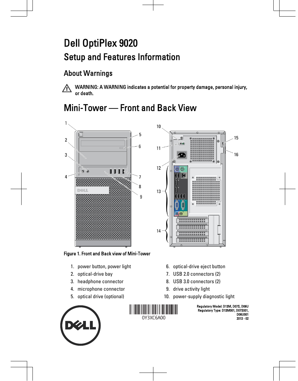 Dell OptiPlex 9020 (Mid 2013) User Manual | 9 pages