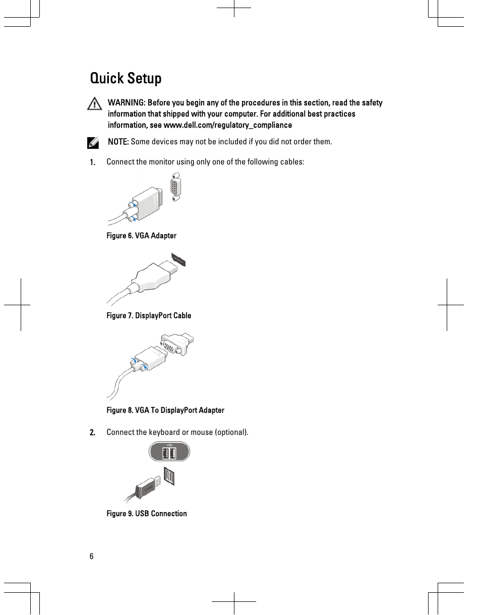 Quick setup | Dell OptiPlex 9020 (Mid 2013) User Manual | Page 6 / 9