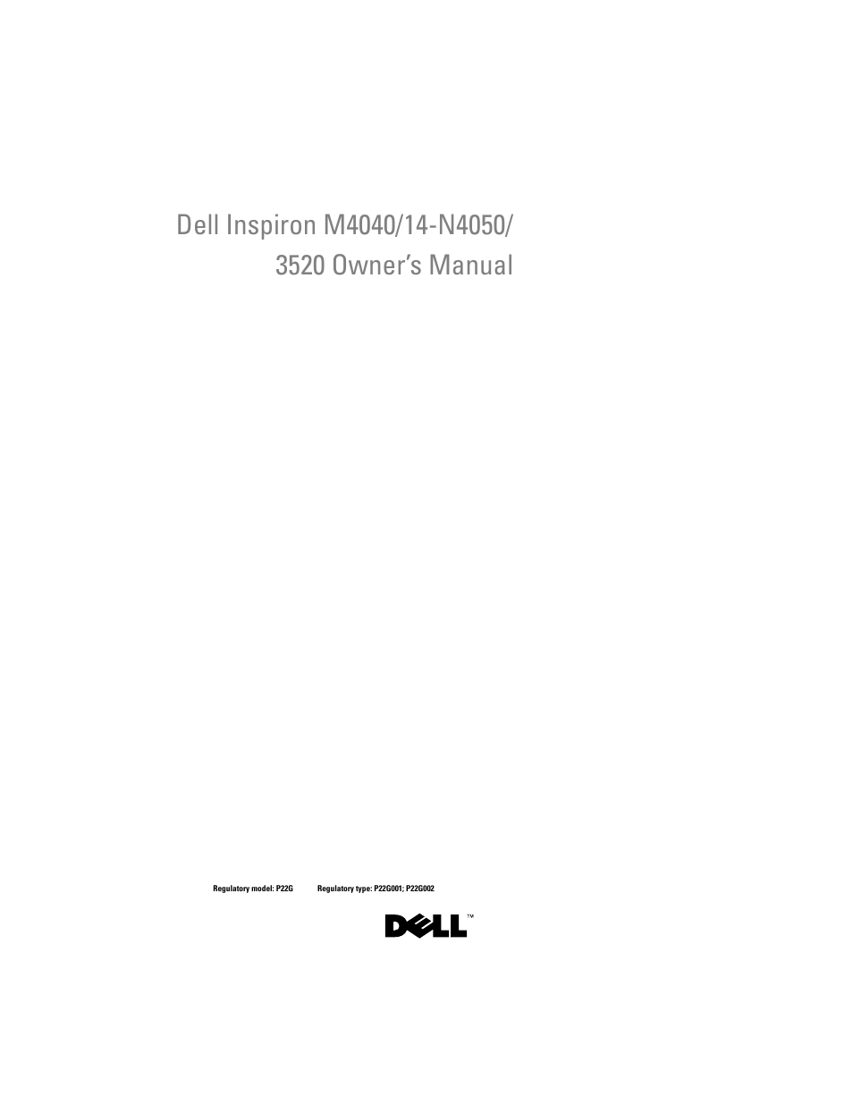 Dell Inspiron 14 (3420, Mid 2012) User Manual | 78 pages