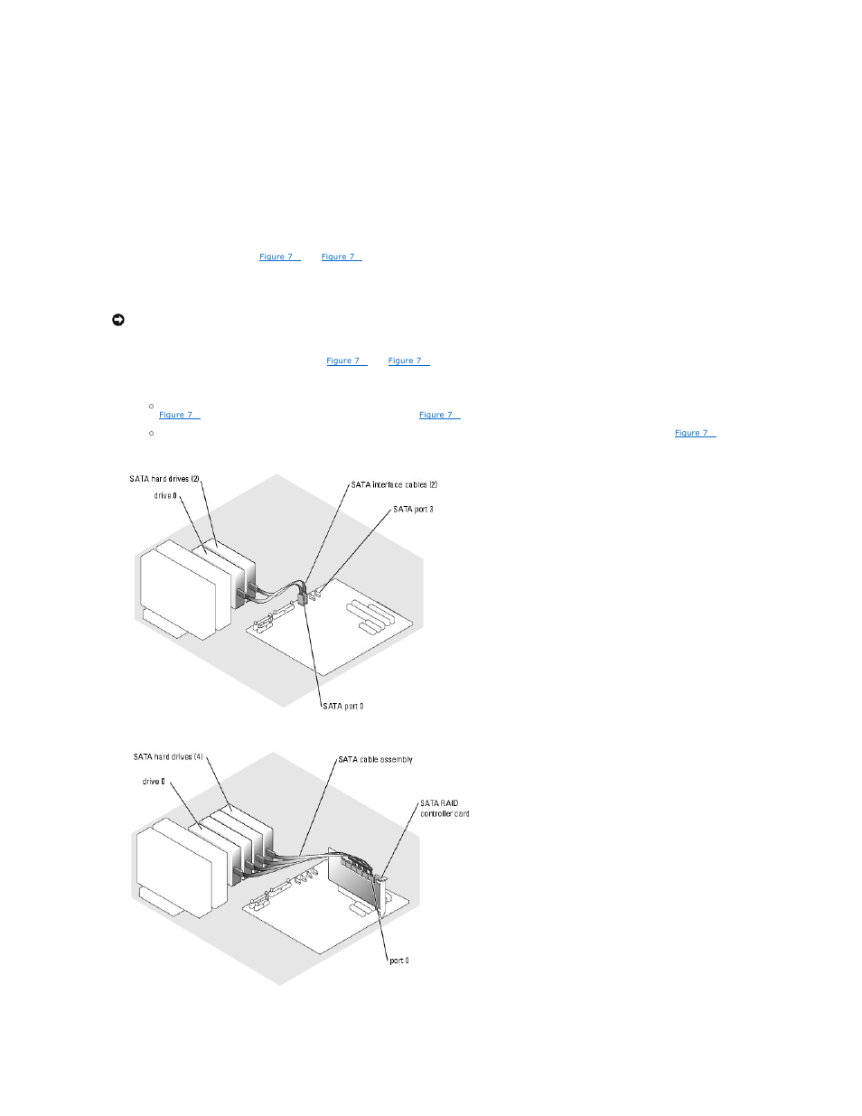 Up to four cabled sata hard drives (see, Figure 7, Installing a cabled hard drive | Dell PowerEdge 800 User Manual | Page 65 / 82