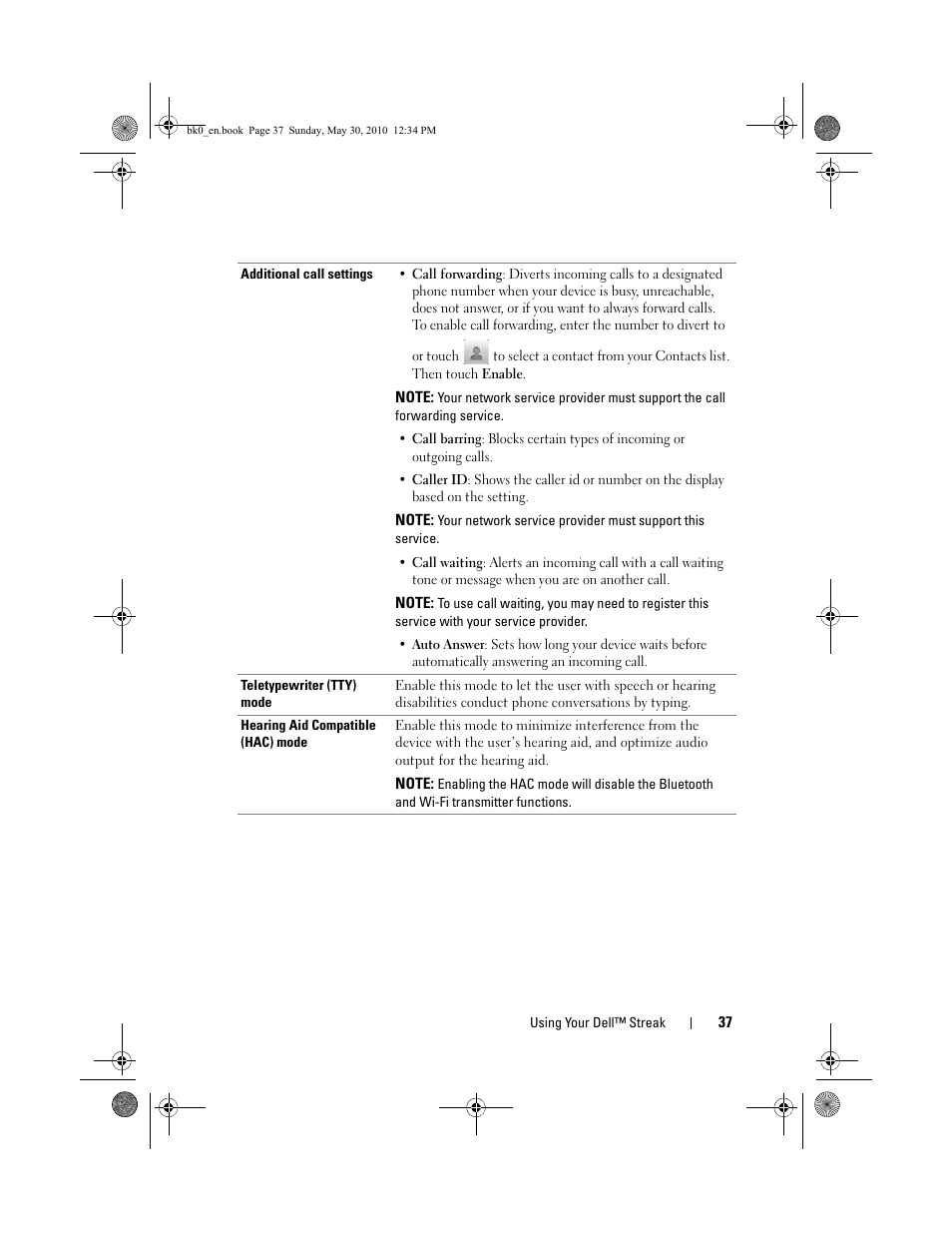 Dell STREAK mobile User Manual | Page 37 / 140