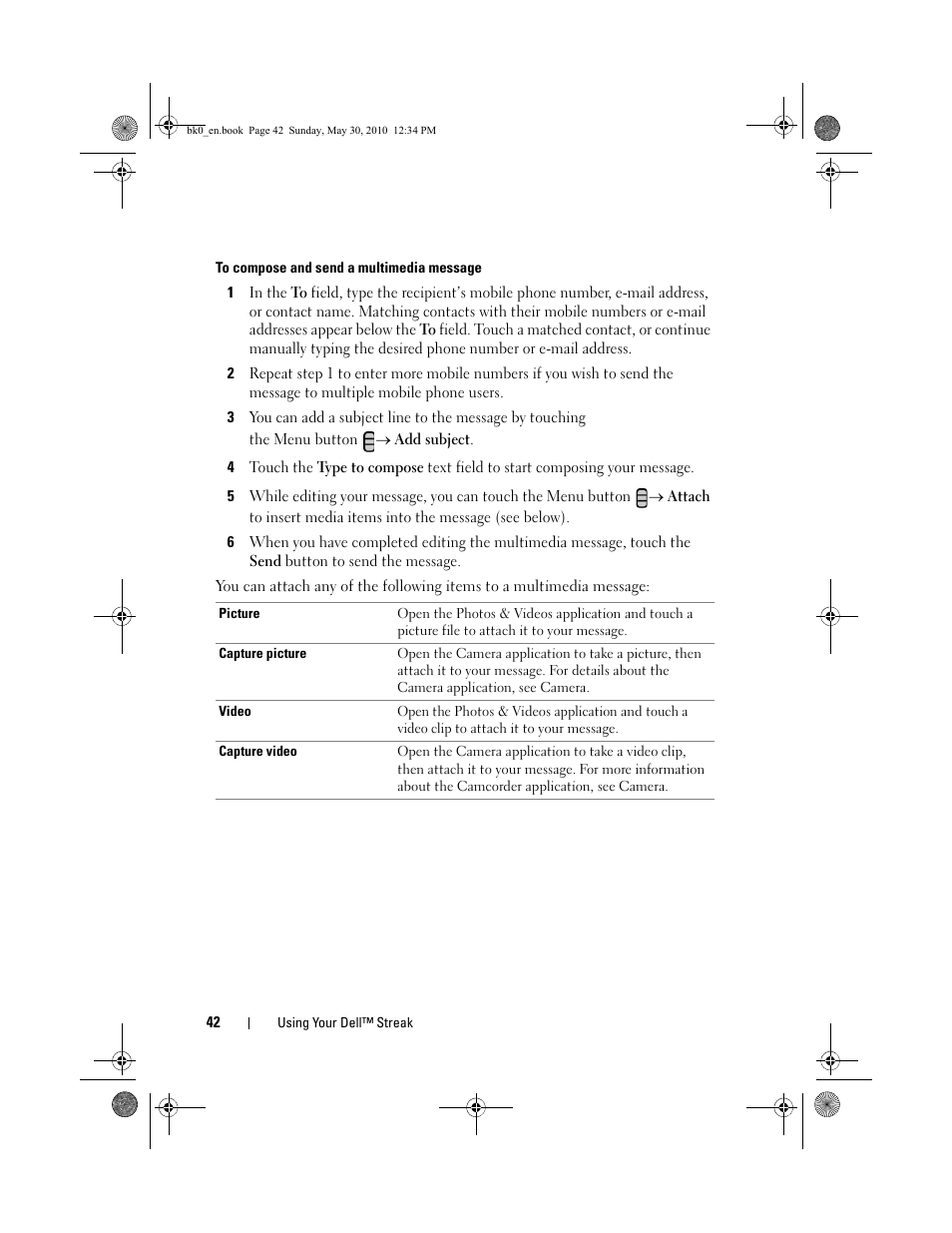 Dell STREAK mobile User Manual | Page 42 / 140