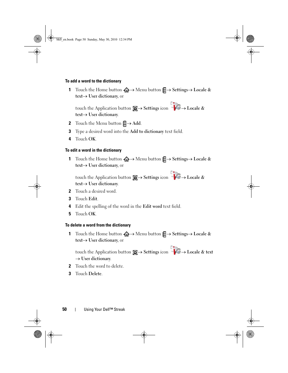 Dell STREAK mobile User Manual | Page 50 / 140