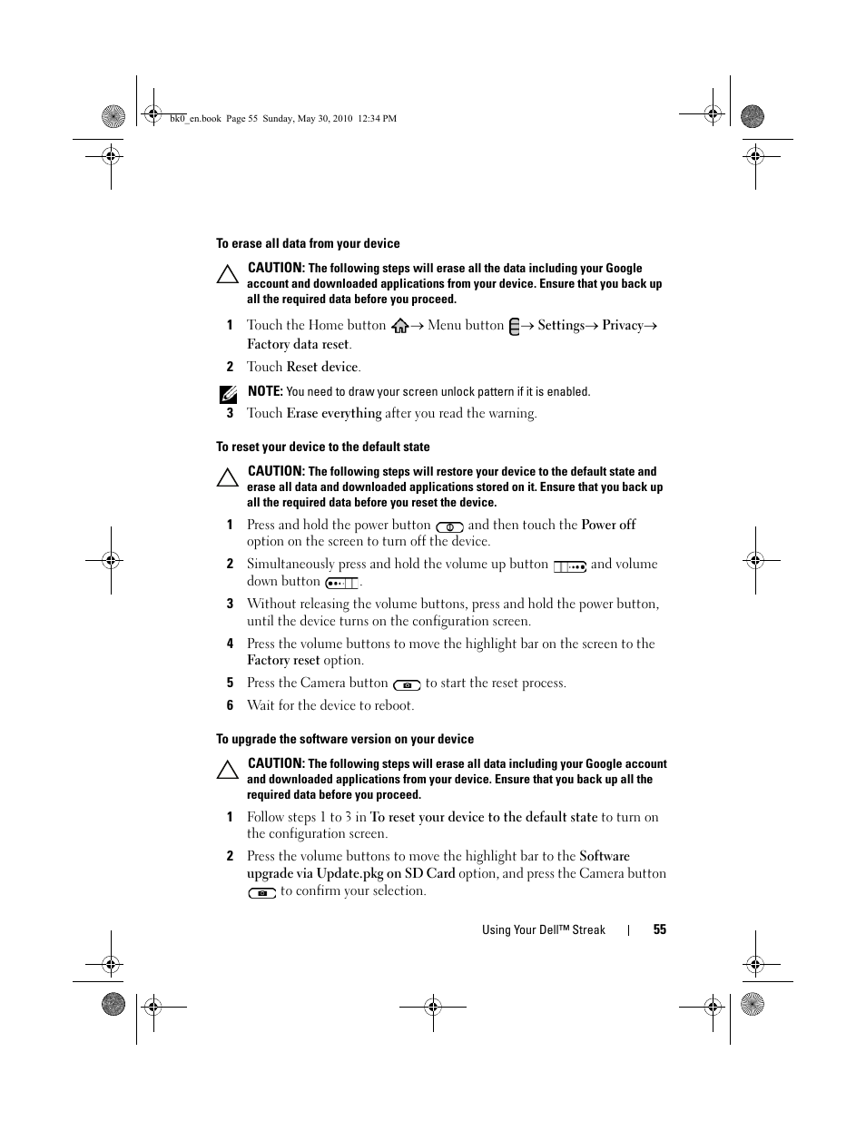 Dell STREAK mobile User Manual | Page 55 / 140