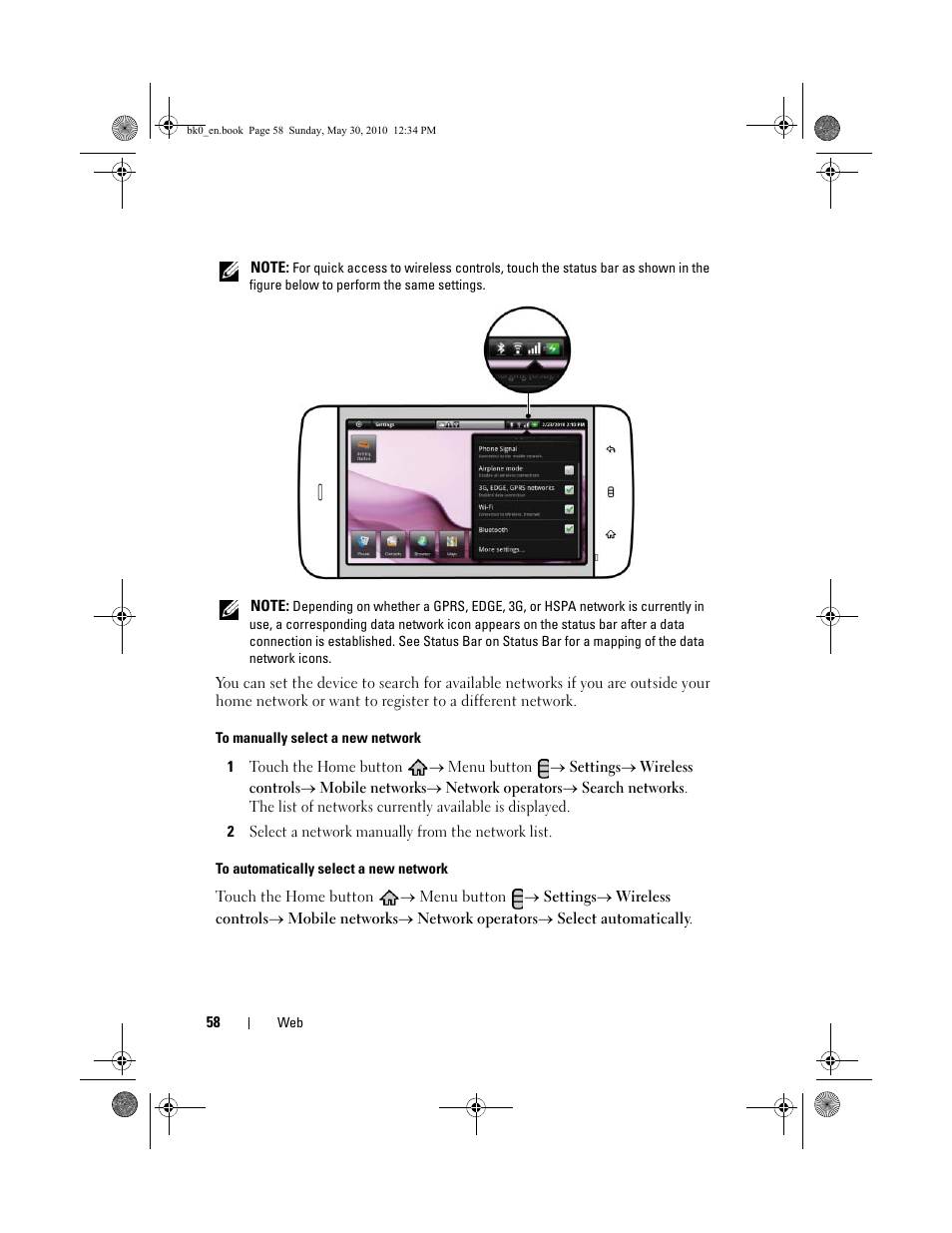 Dell STREAK mobile User Manual | Page 58 / 140