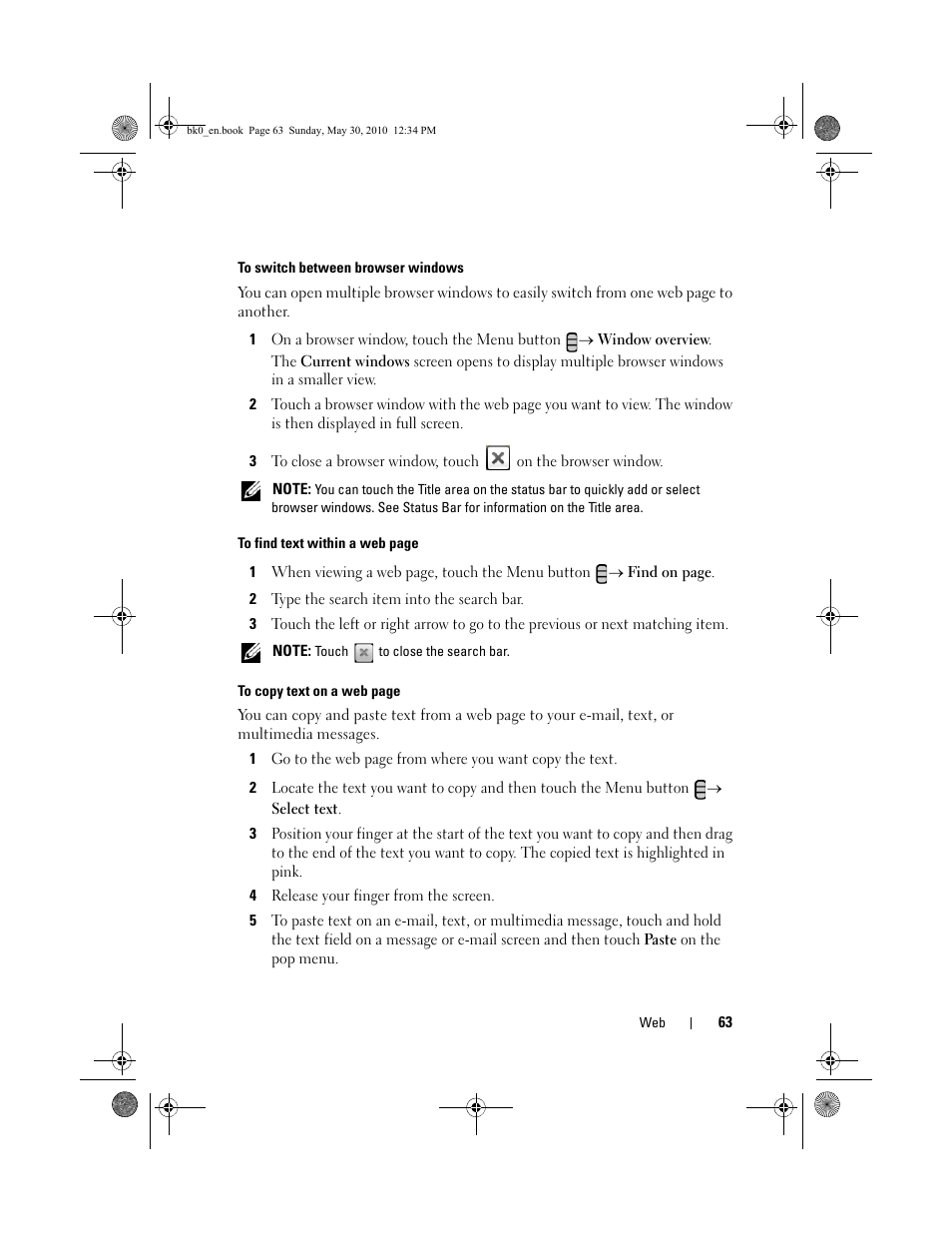 Dell STREAK mobile User Manual | Page 63 / 140