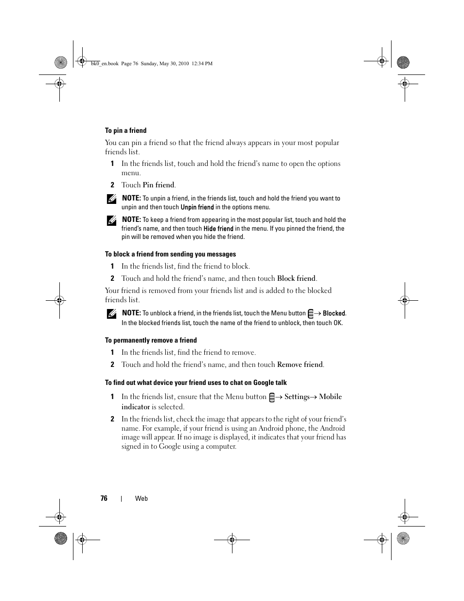 Dell STREAK mobile User Manual | Page 76 / 140