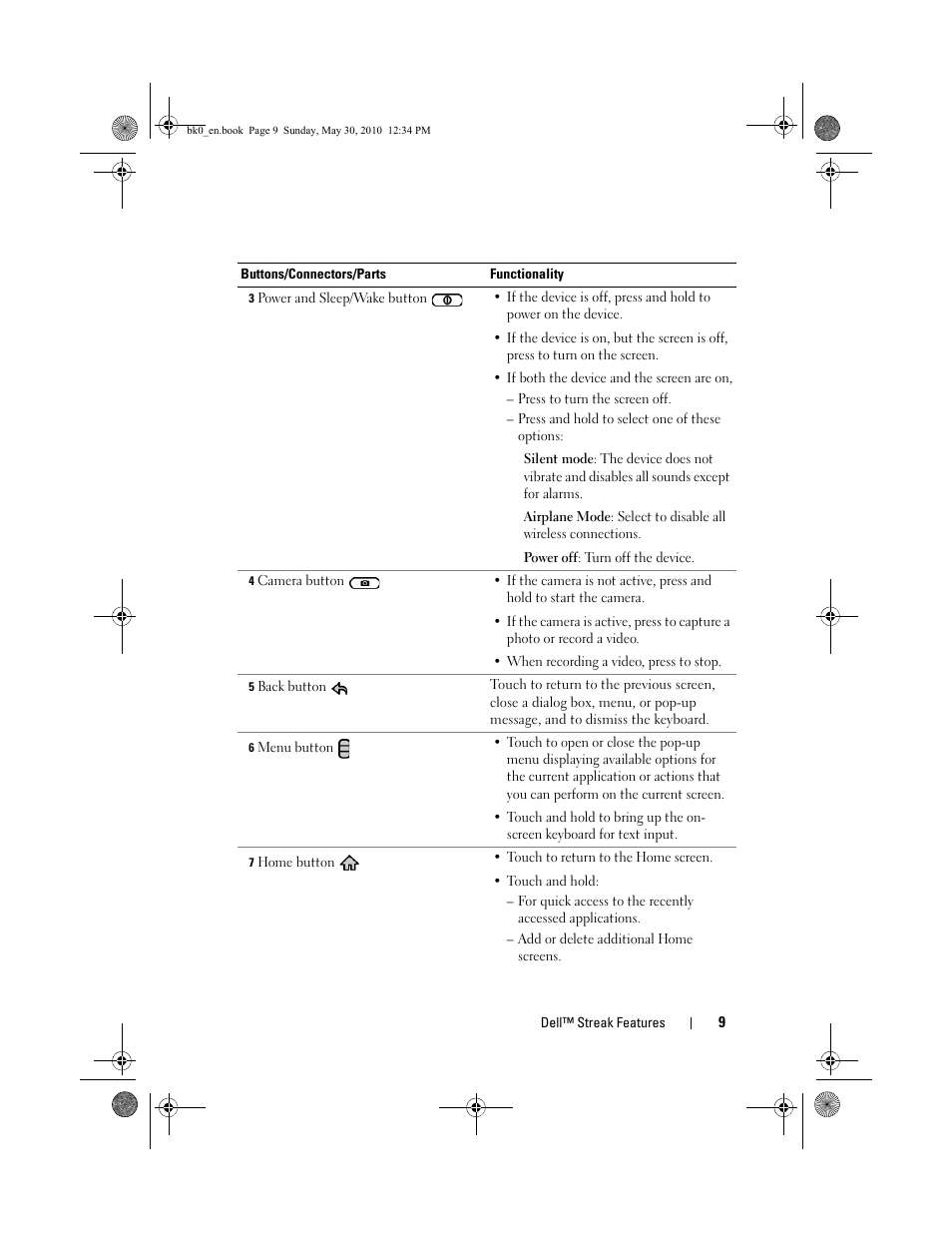 Dell STREAK mobile User Manual | Page 9 / 140