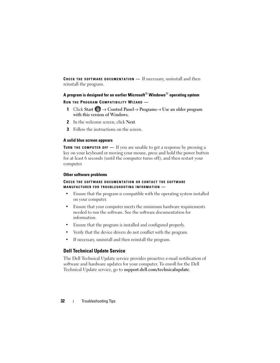 Dell technical update service | Dell Latitude E4200 (Late 2008) User Manual | Page 32 / 56