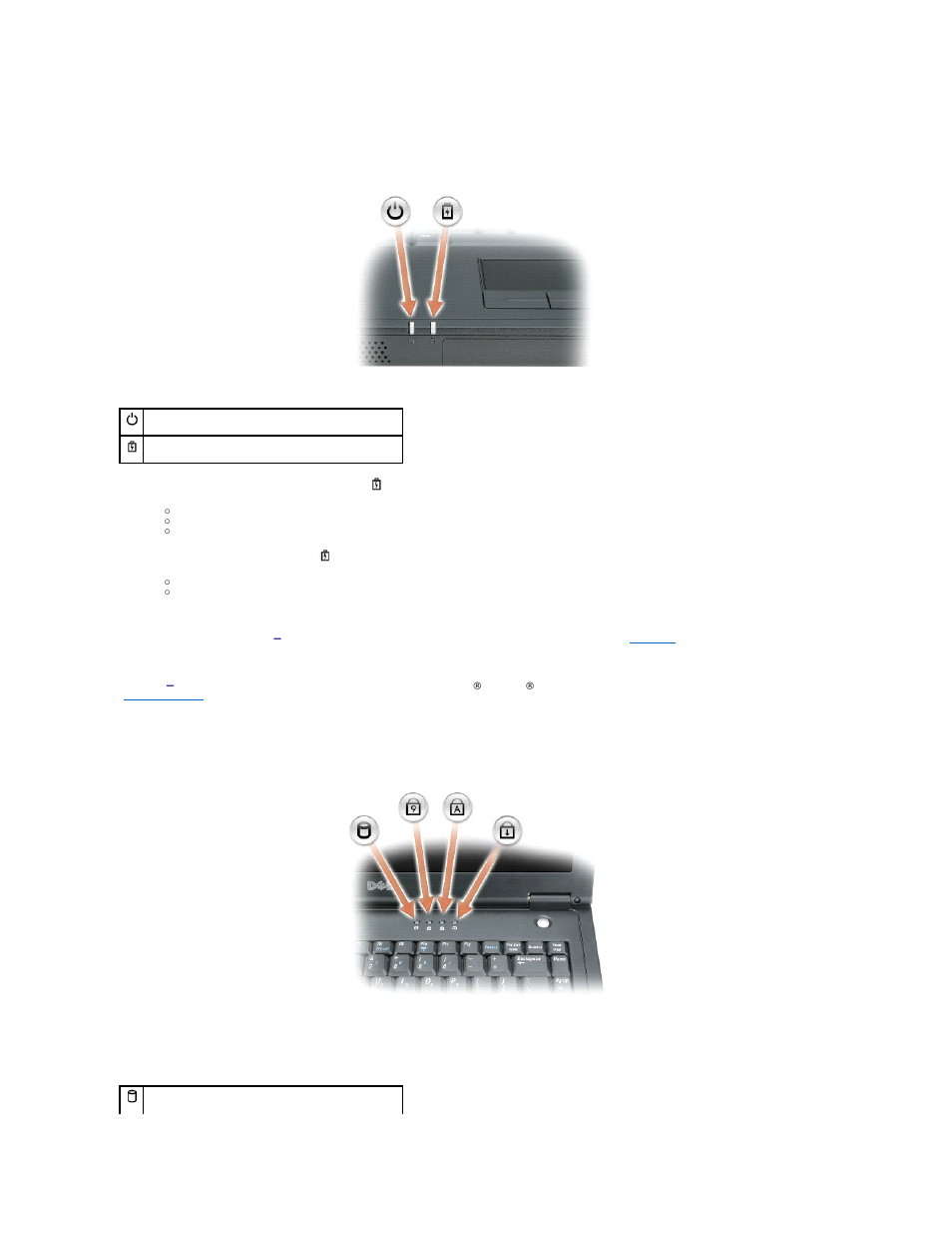 Device status lights, Touch pad and touch pad buttons, Keyboard | Hard-drive and keyboard status lights | Dell Latitude 110L User Manual | Page 4 / 94