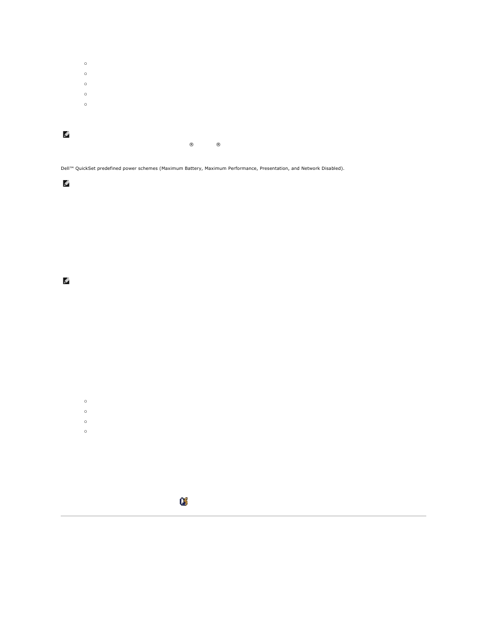 Power management modes, Standby mode, Selecting a power scheme | Setting battery alarms and actions, Completing the power management wizard | Dell Latitude 110L User Manual | Page 59 / 94