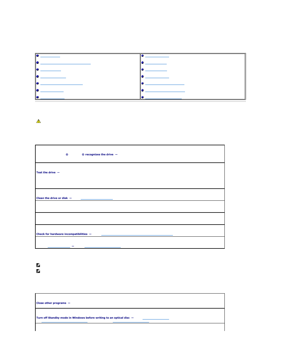 Solving problems, Drive problems, Cd and dvd drive problems | Dell Latitude 110L User Manual | Page 62 / 94