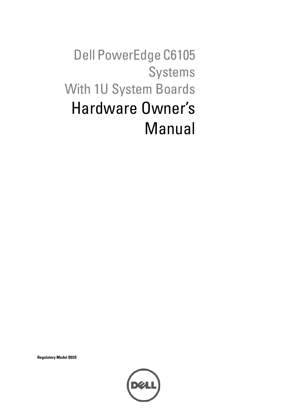 Dell POWEREDGE C6105 User Manual | 222 pages