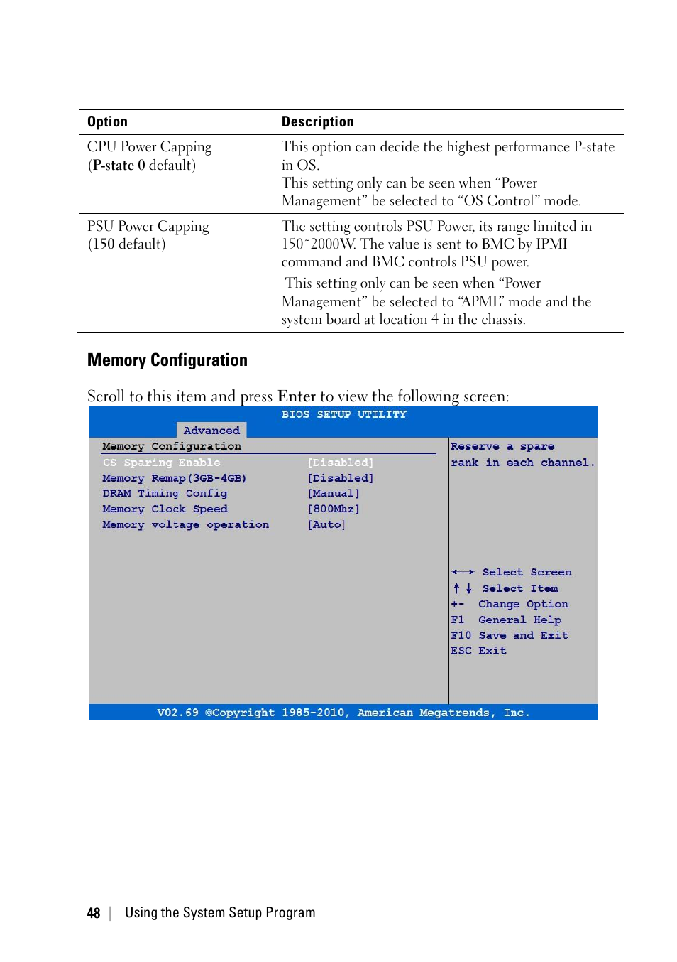 Memory configuration | Dell POWEREDGE C6105 User Manual | Page 48 / 222