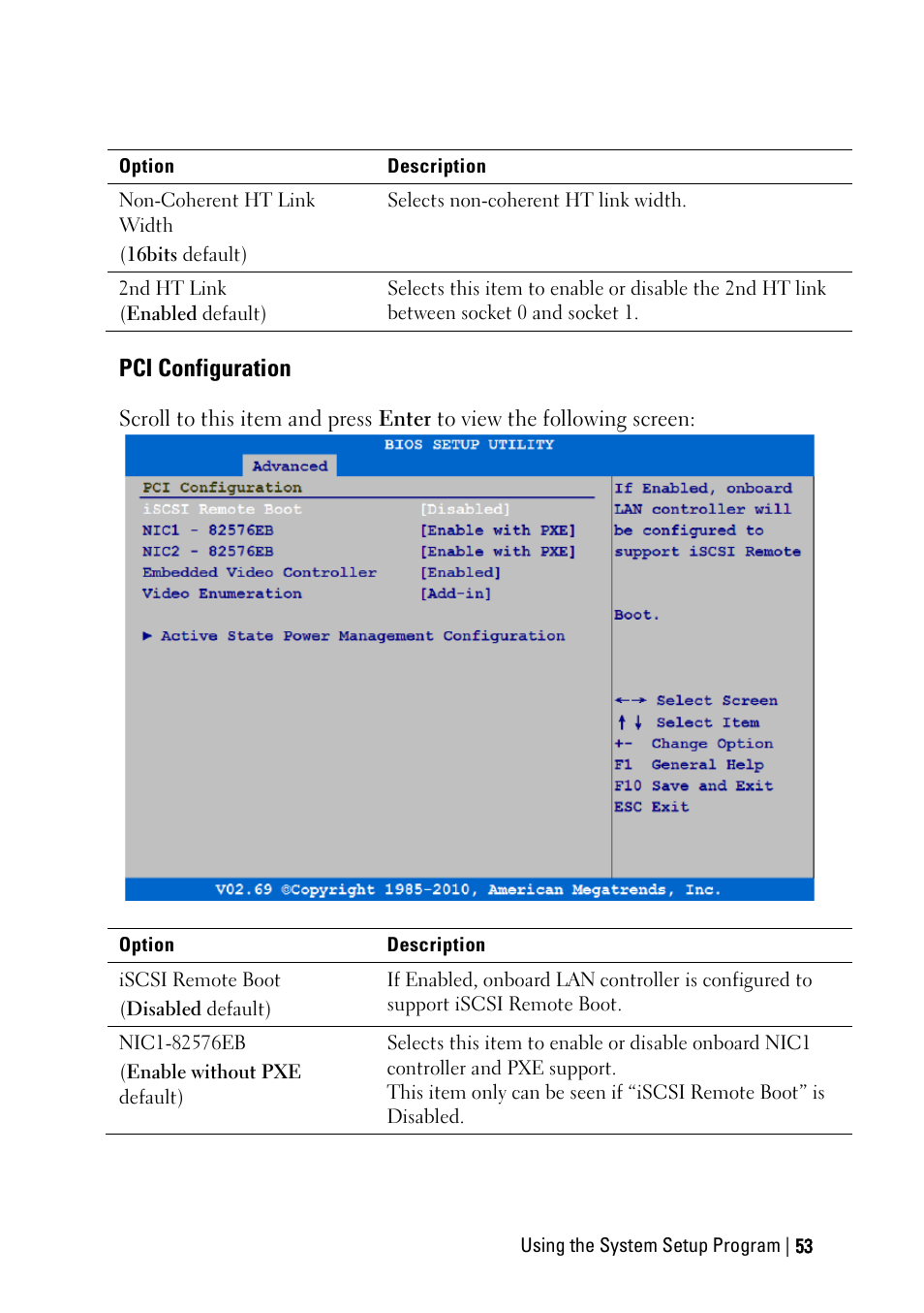 Pci configuration | Dell POWEREDGE C6105 User Manual | Page 53 / 222