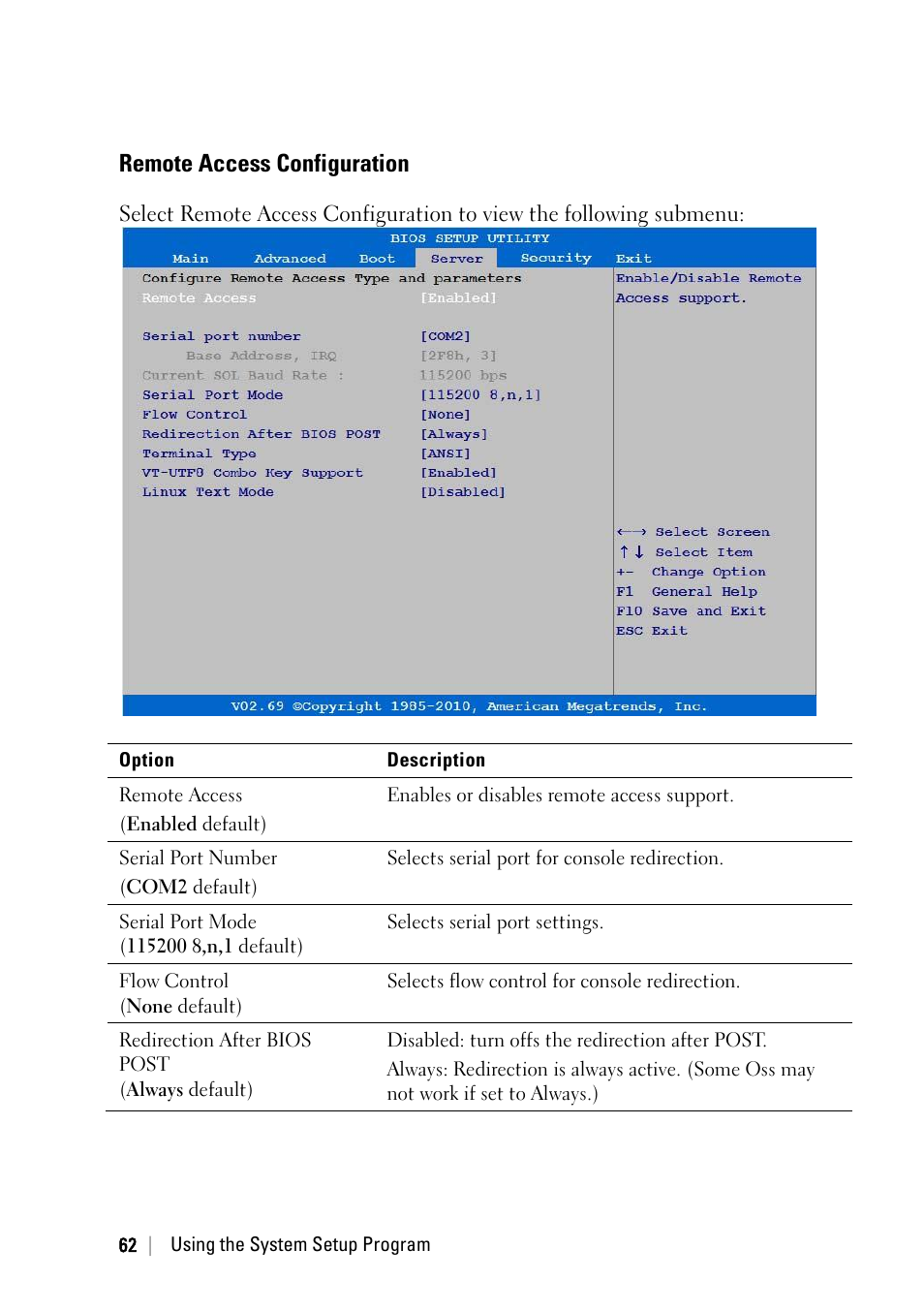 Remote access configuration, Ee ―remote access configuration, Ge 62 | Dell POWEREDGE C6105 User Manual | Page 62 / 222