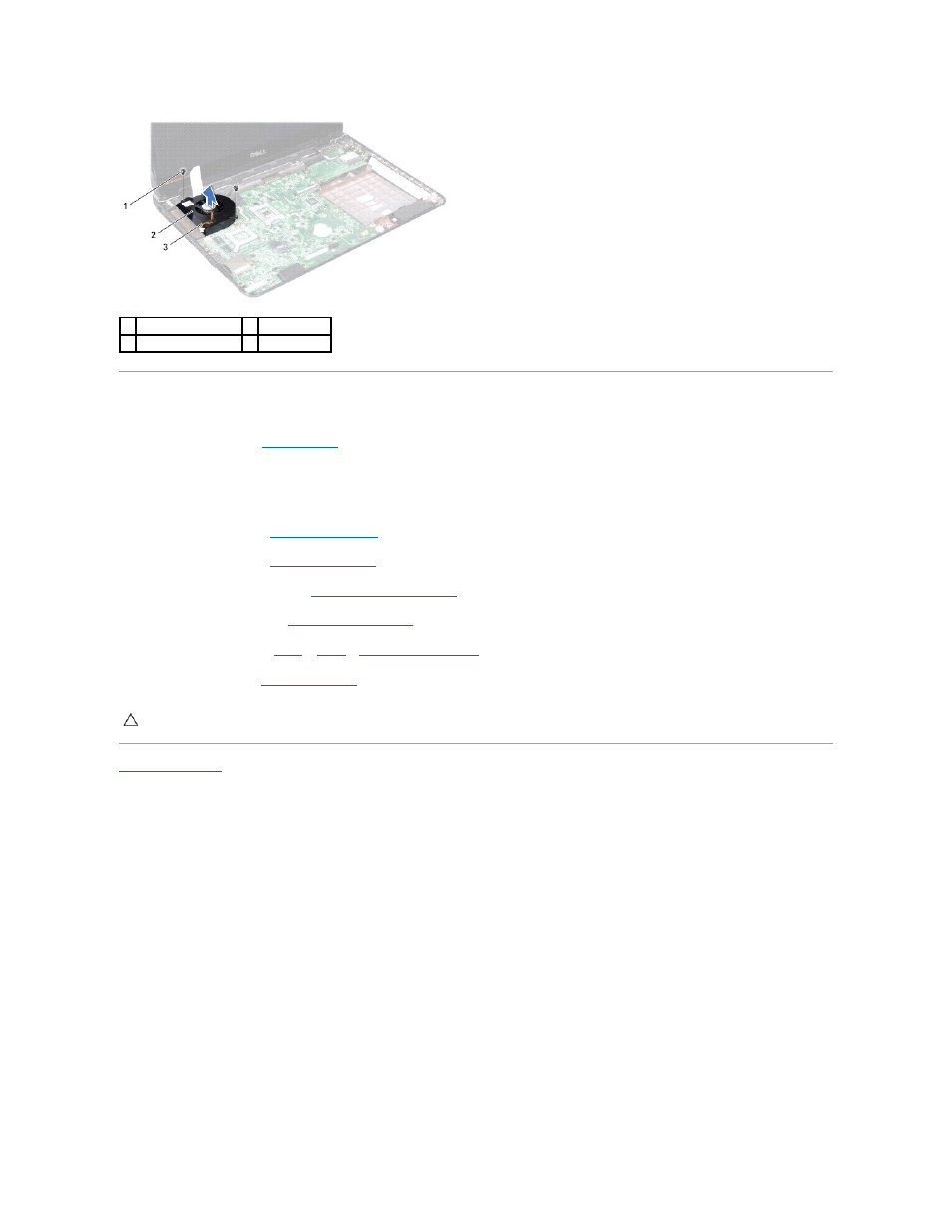 Replacing the thermal fan | Dell Inspiron 14R (N4010, Early 2010) User Manual | Page 27 / 53