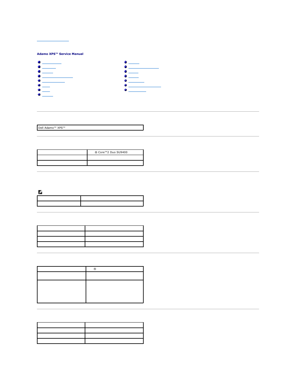 Comprehensive specifications | Dell Adamo XPS (Late 2009) User Manual | Page 12 / 59
