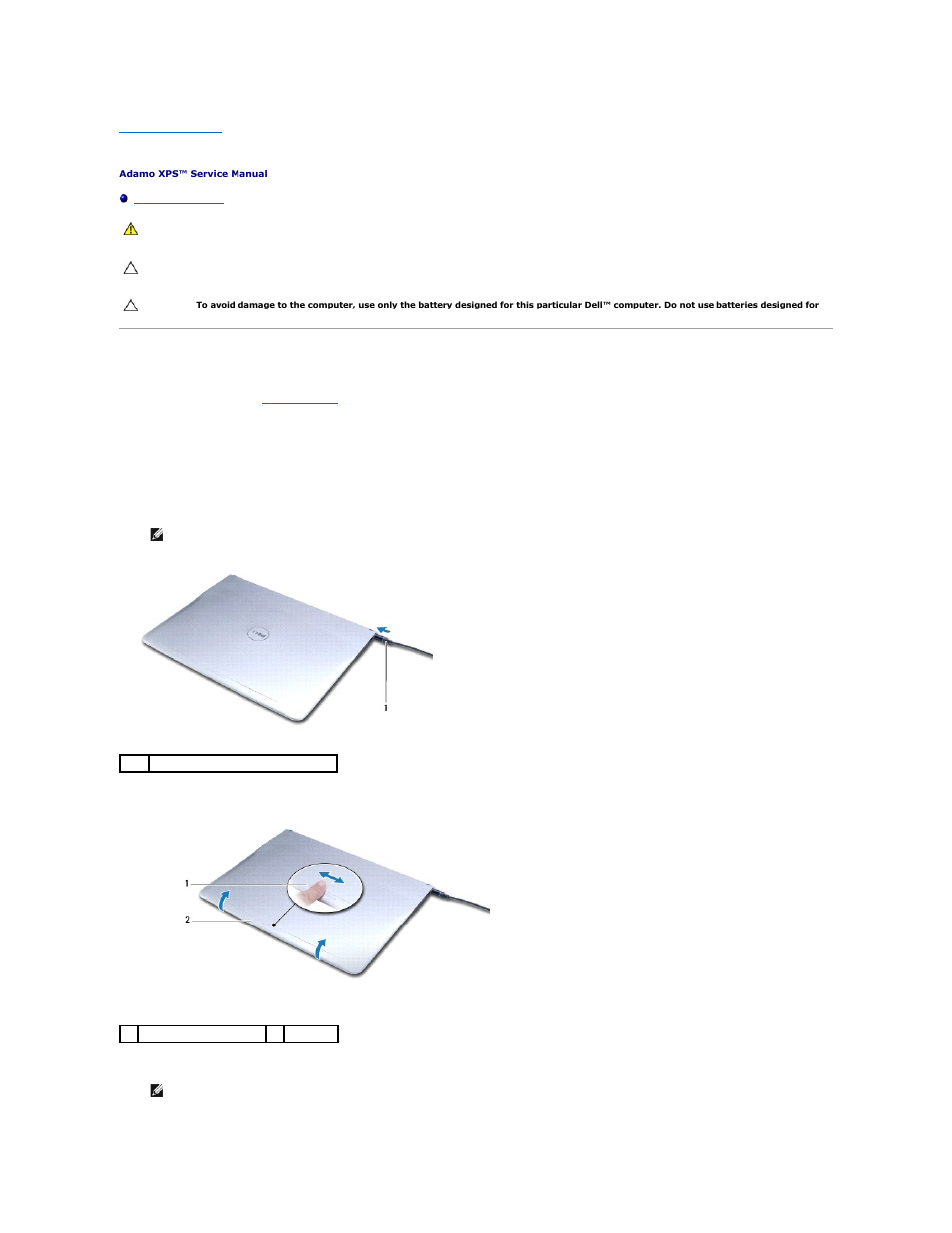 Display, Opening the display | Dell Adamo XPS (Late 2009) User Manual | Page 28 / 59