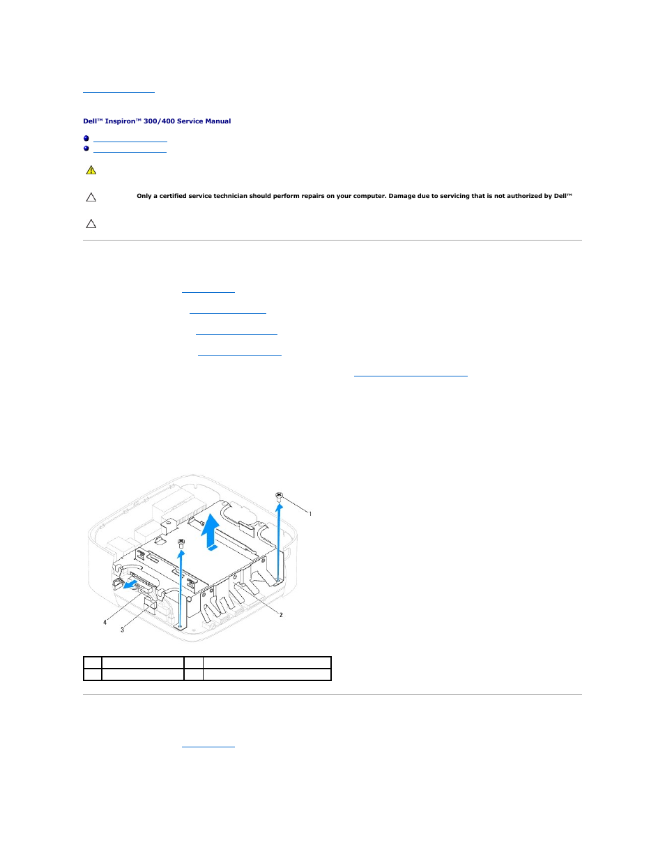 Drive bay, Removing the drive bay, Replacing the drive bay | Dell Inspiron Zino (300, Late 2009) User Manual | Page 18 / 53