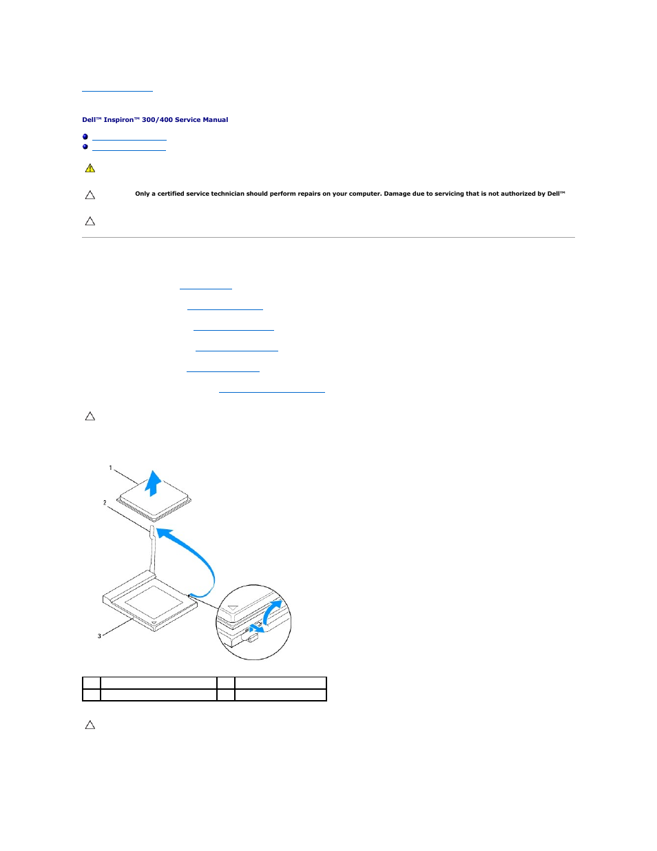 Processor (inspiron 400 only), Removing the processor | Dell Inspiron Zino (300, Late 2009) User Manual | Page 31 / 53