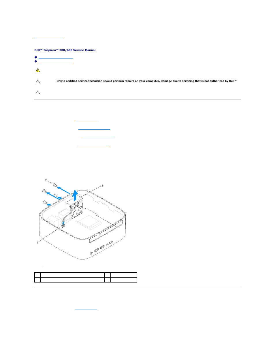 Chassis fan, Removing the chassis fan, Replacing the chassis fan | Dell Inspiron Zino (300, Late 2009) User Manual | Page 36 / 53