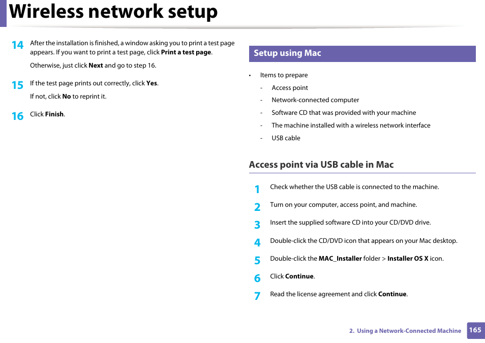 Wireless network setup | Dell B1265dfw  Multifunction Mono Laser Printer User Manual | Page 165 / 284